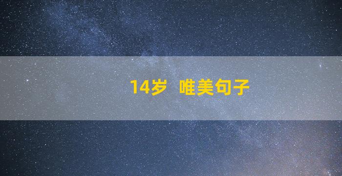 14岁  唯美句子